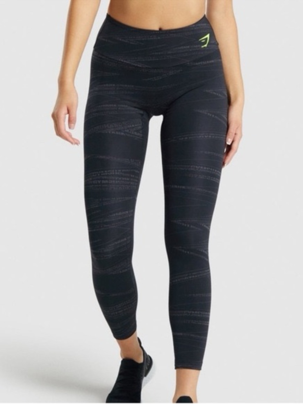 Gymshark Black Seamless High-Waist Leggings with Neon Logo